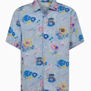 BOWLING SHIRT WITH MACROFLORAL PRINT