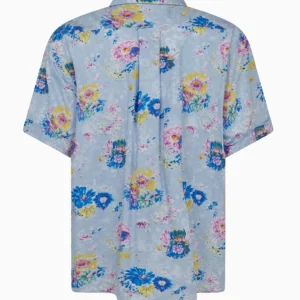 BOWLING SHIRT WITH MACROFLORAL PRINT