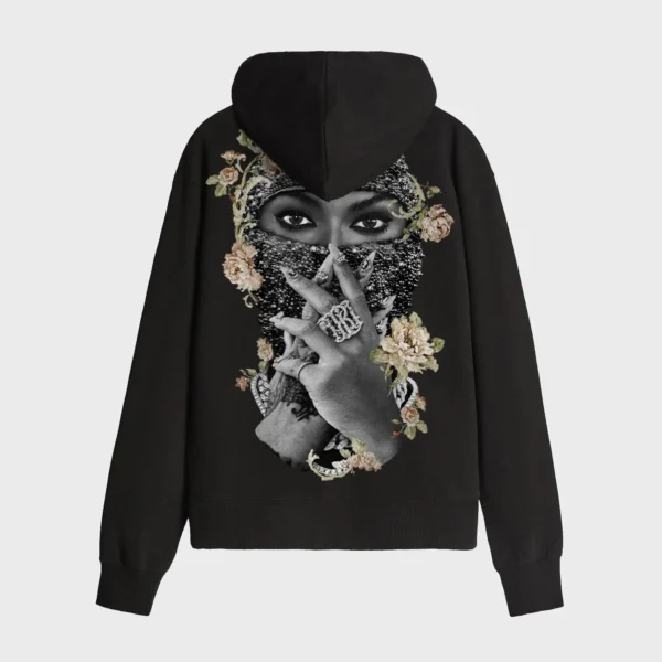 PEARLS AND ROSES MASK HOODIE WITH LOGO